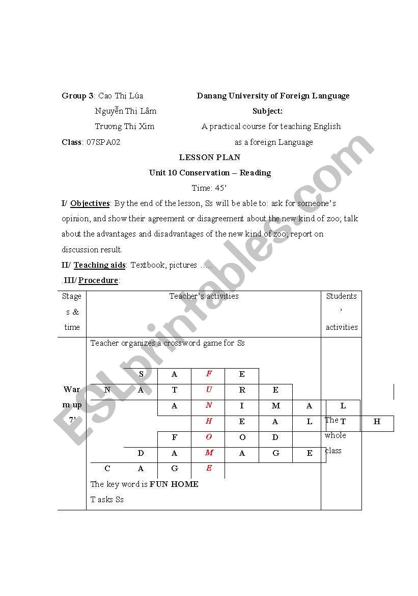 lesson plan english 10 worksheet