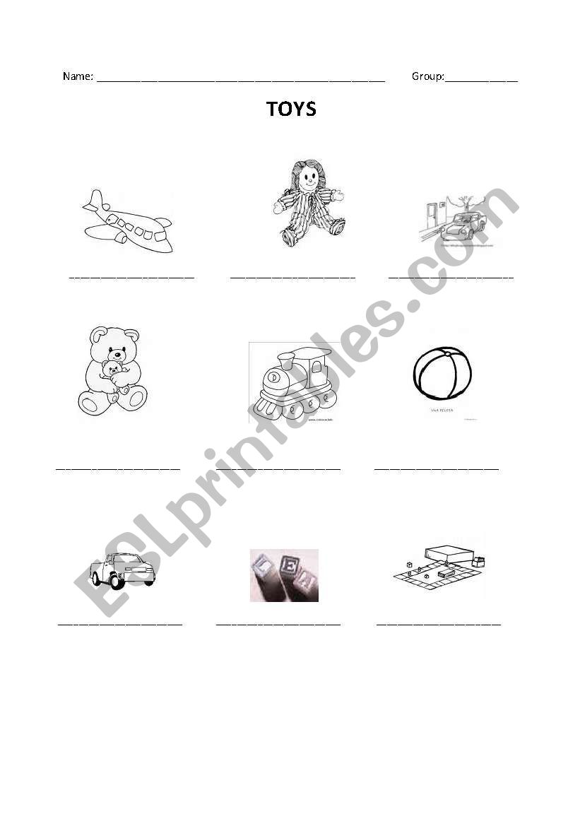 toys vocabulary worksheet