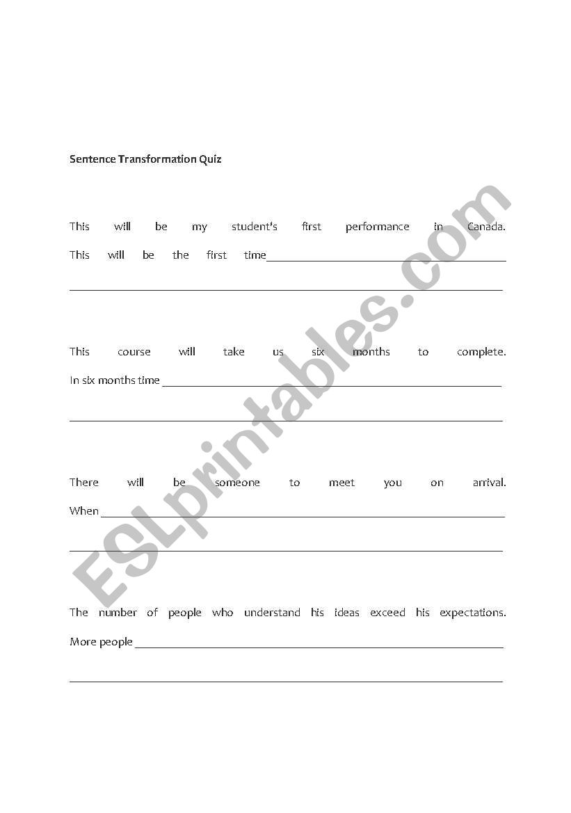 sentence formation worksheet