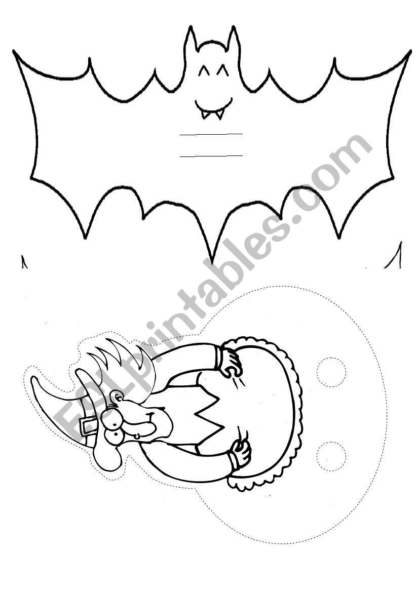 Halloween finger puppets worksheet