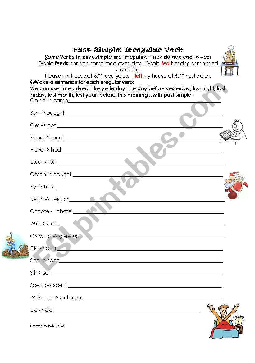 Past Simple-Irregular Verbs worksheet