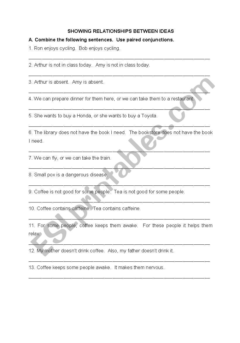 Paired Conjunctions ESL Worksheet By Sarpucum