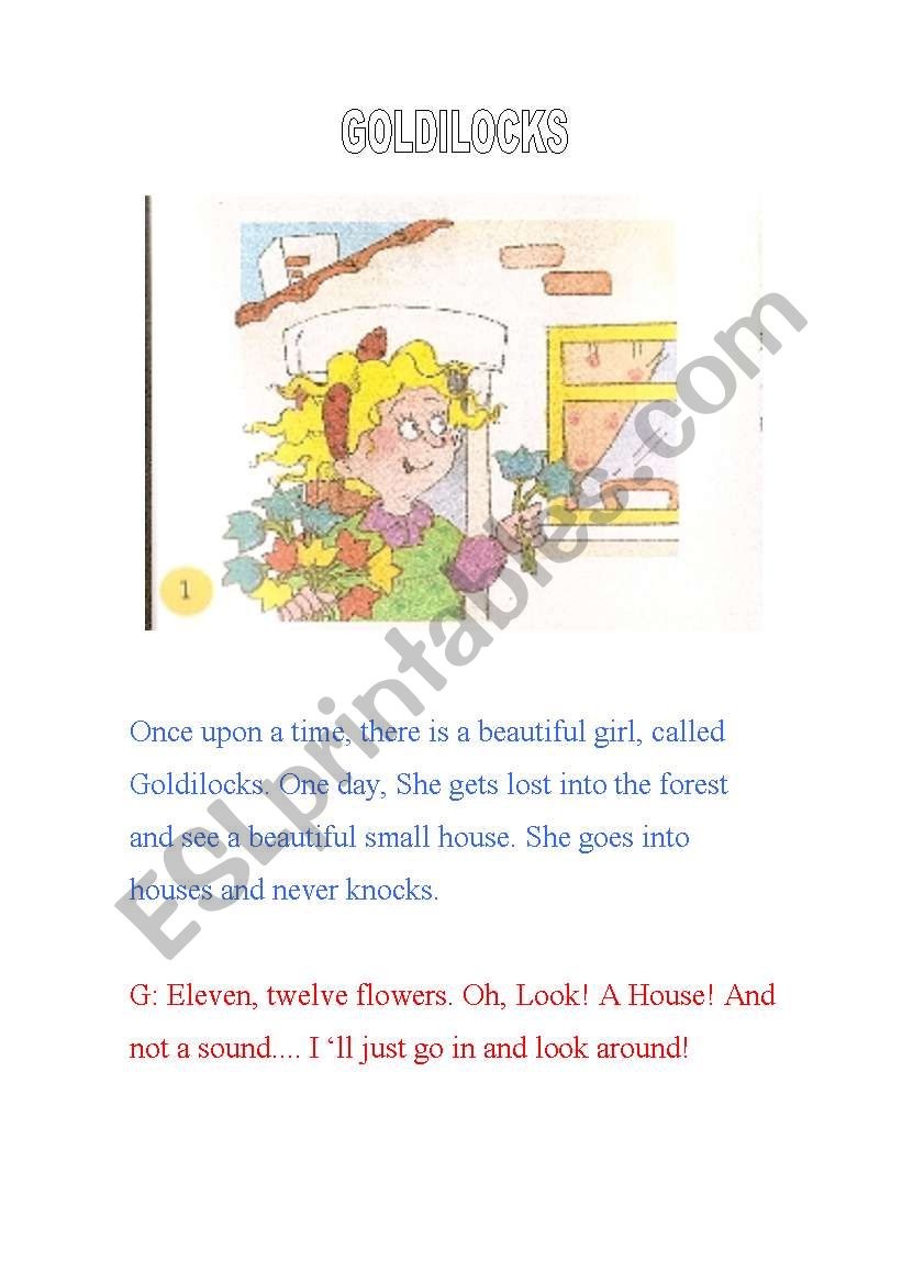 Goldilocks. Story for young learners 1,2,3/8 