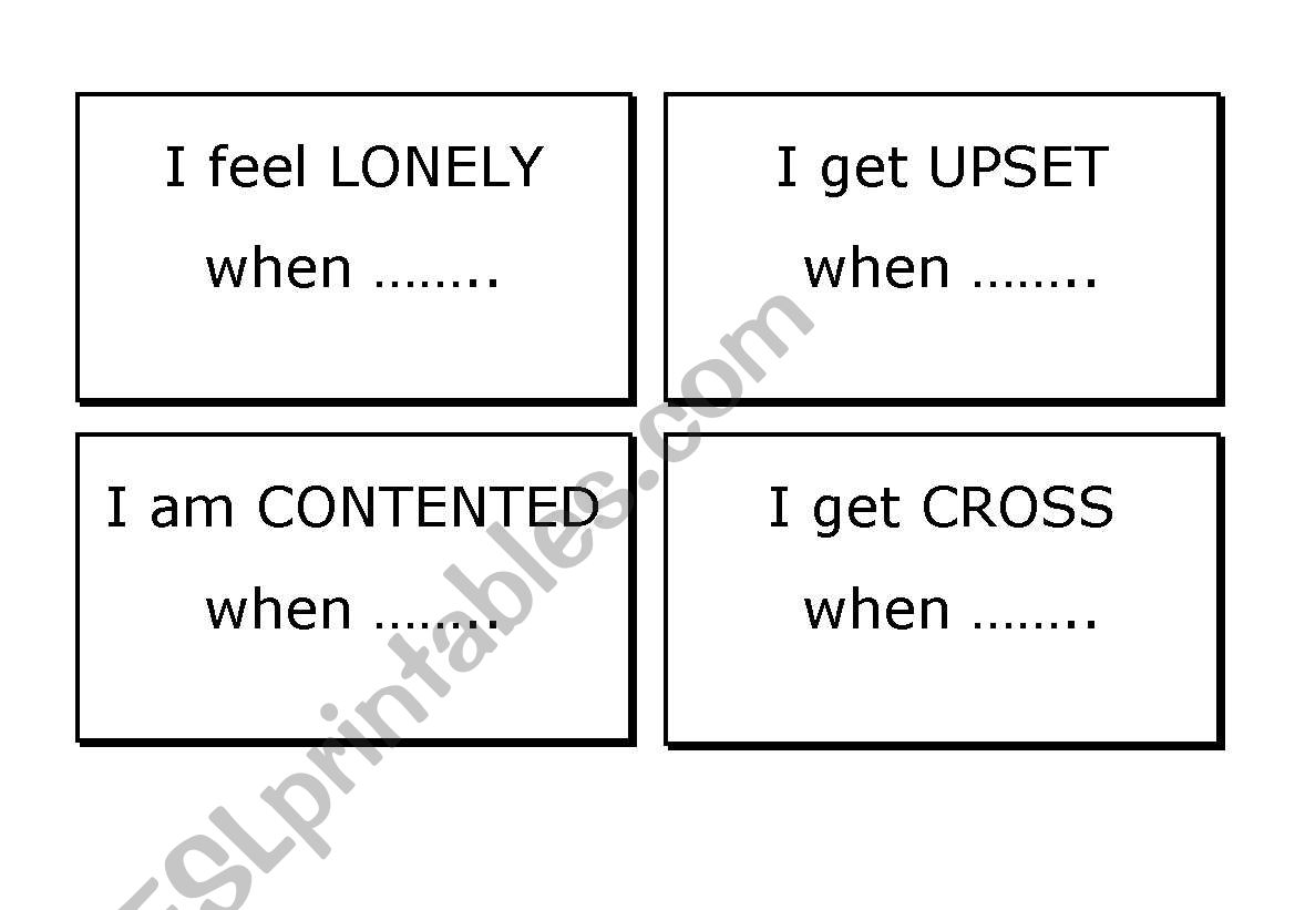 feelings game worksheet