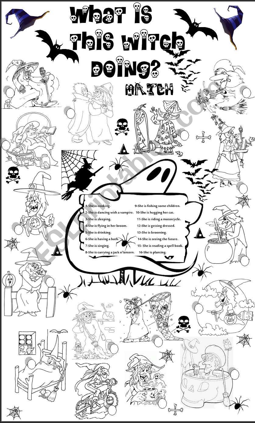 what is the witch doing? worksheet