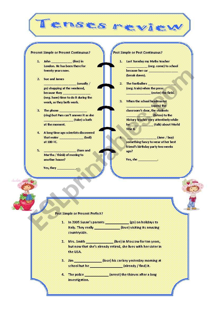 Tenses review worksheet