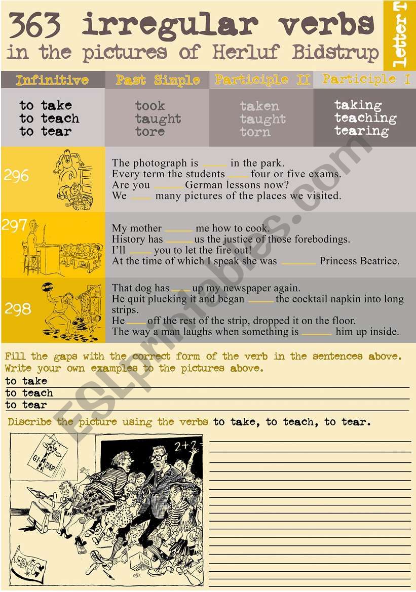 363 Irregular verbs in the pictures of Herluf Bidstrup