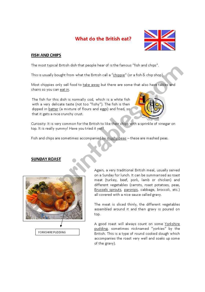 WHAT DO THE BRITISH EAT? TYPICAL EXPRESSIONS AND MEALS