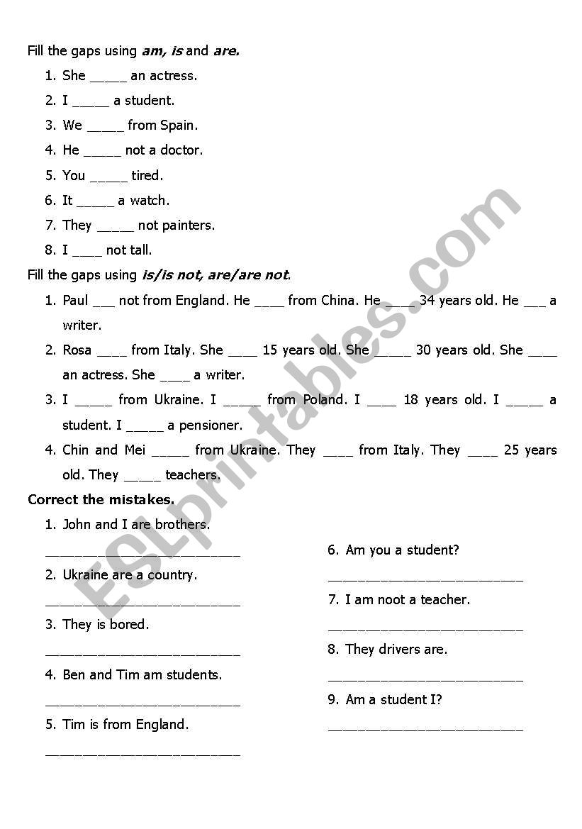 Present simple worksheet