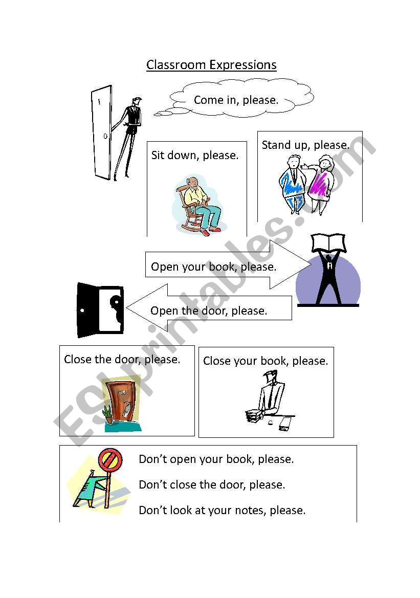 Classroom Expressions worksheet