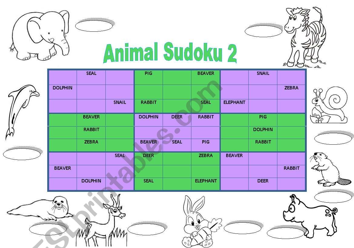 Animal Sudoku 2 + key (fully editable)