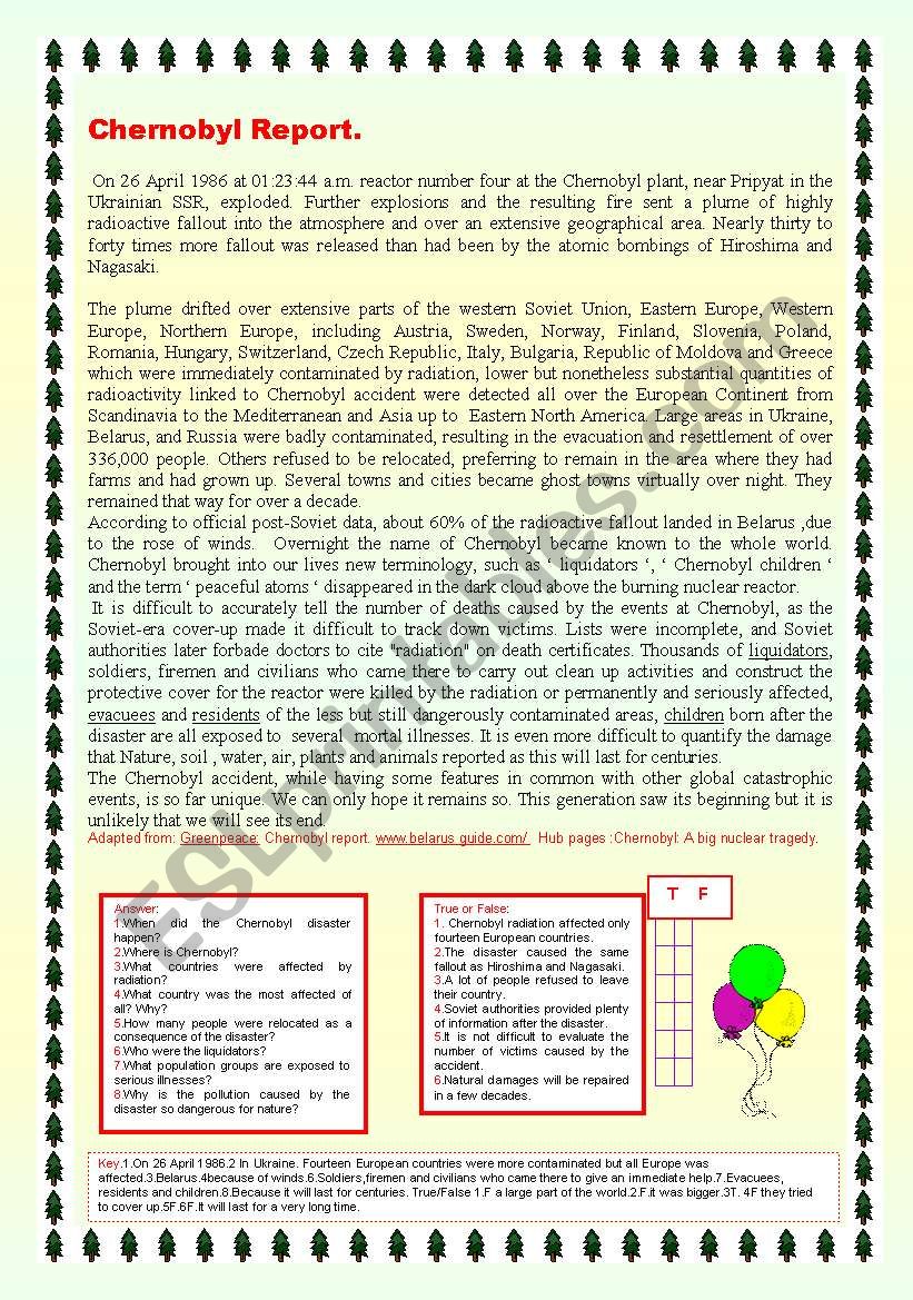 CHERNOBYL REPORT. worksheet