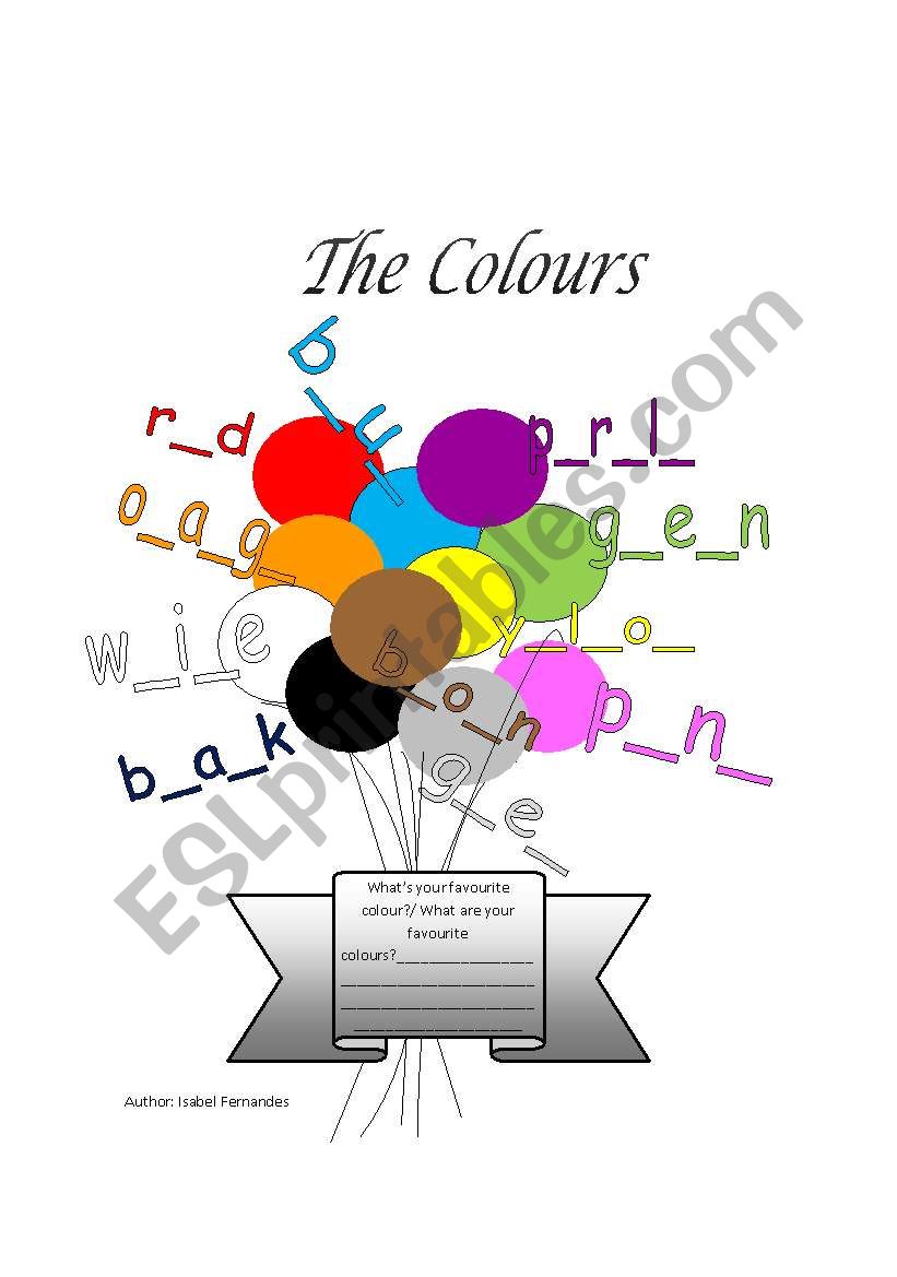 The colours worksheet