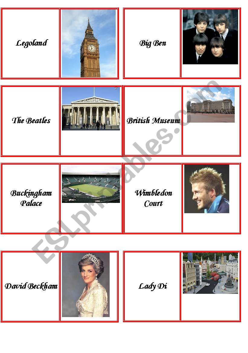 Great Britain domino part 1 worksheet