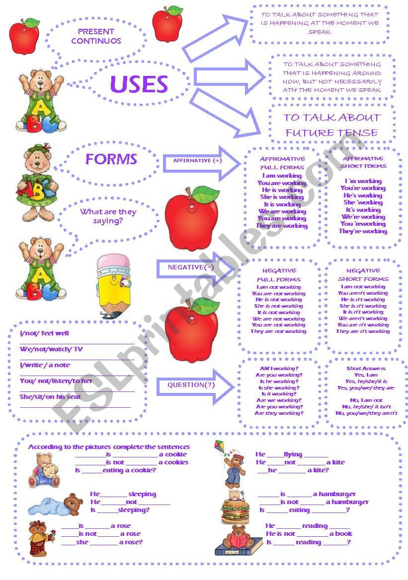 present continuous  worksheet