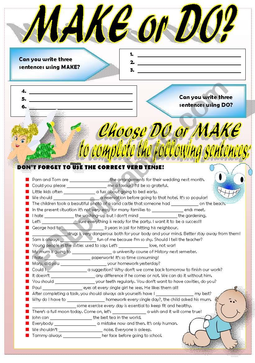 MAKE and DO (Part 2) worksheet