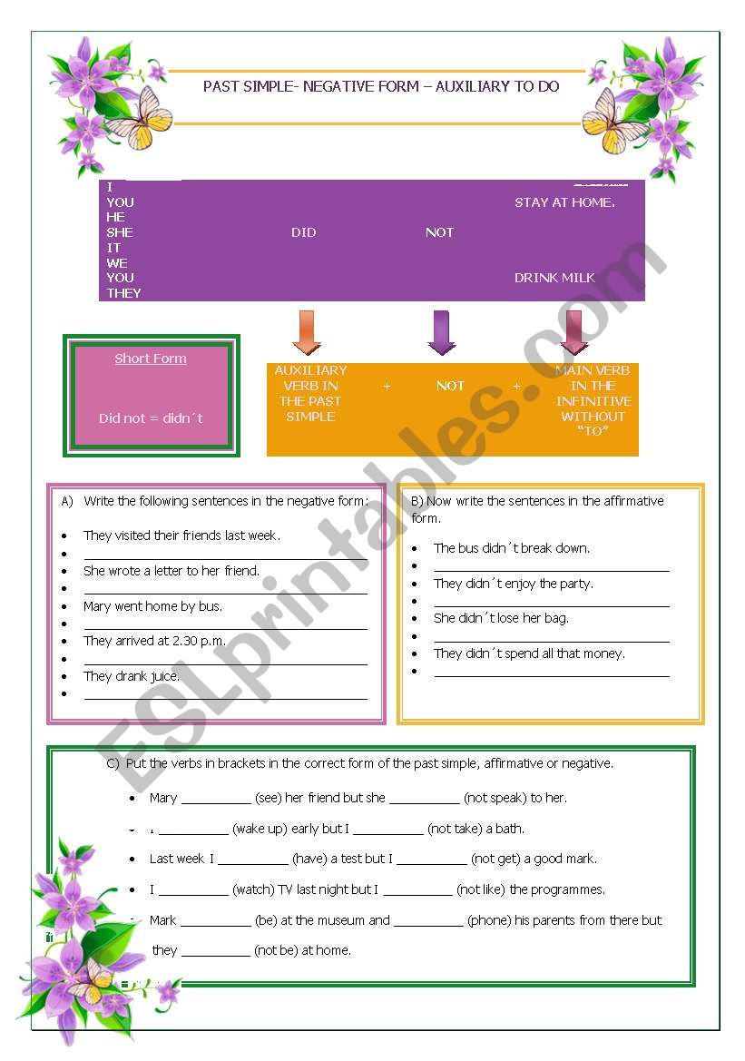 Past simple worksheet