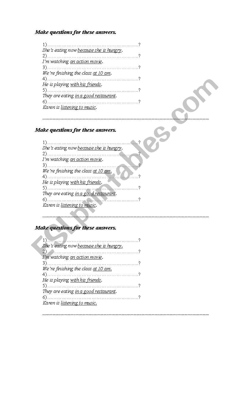 Making questions worksheet