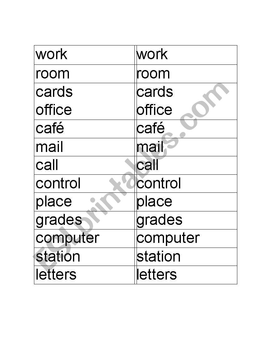 Compound Nouns Match Game Part 2