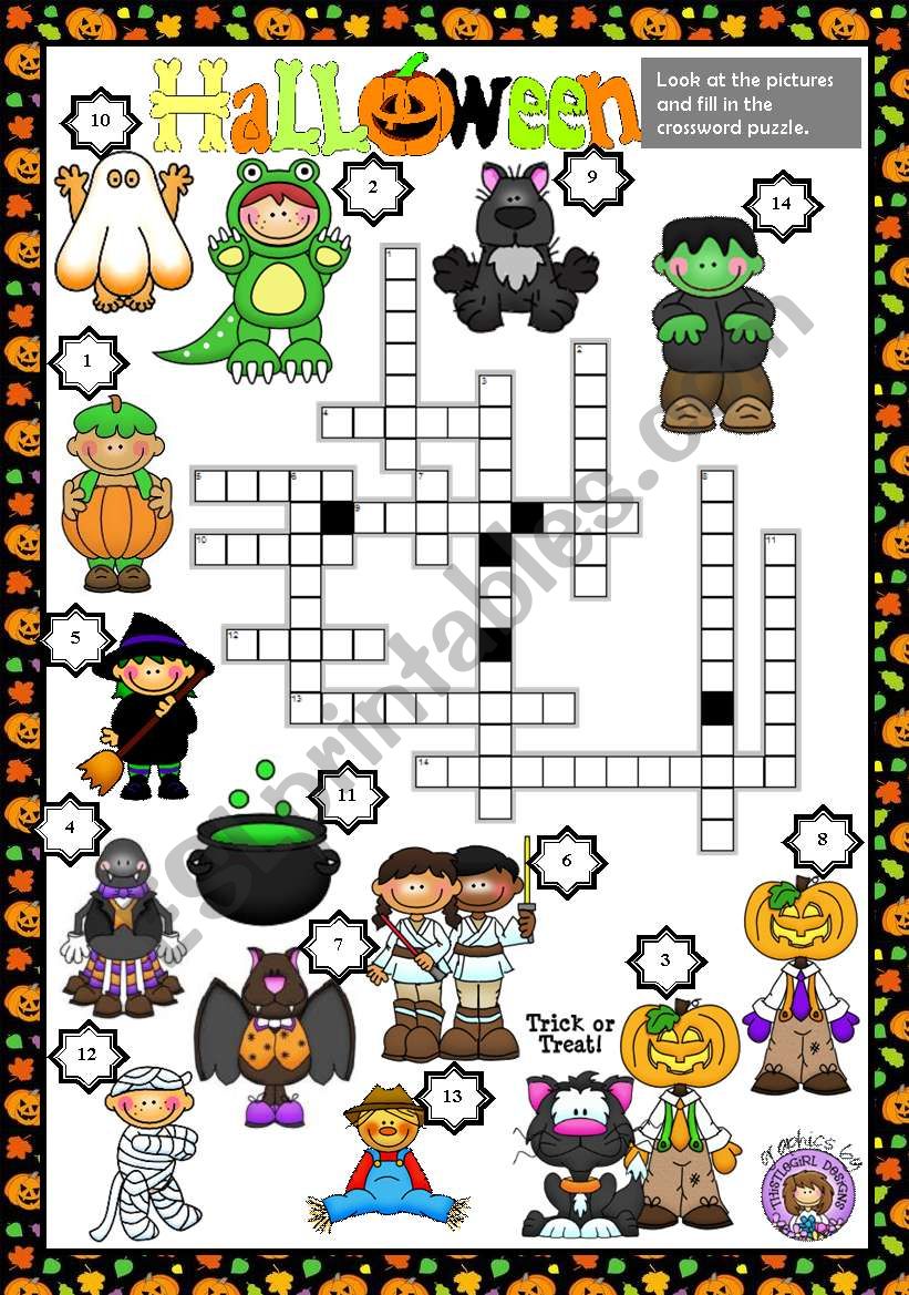 HALLOWEEN - CROSSWORD PUZZLE worksheet