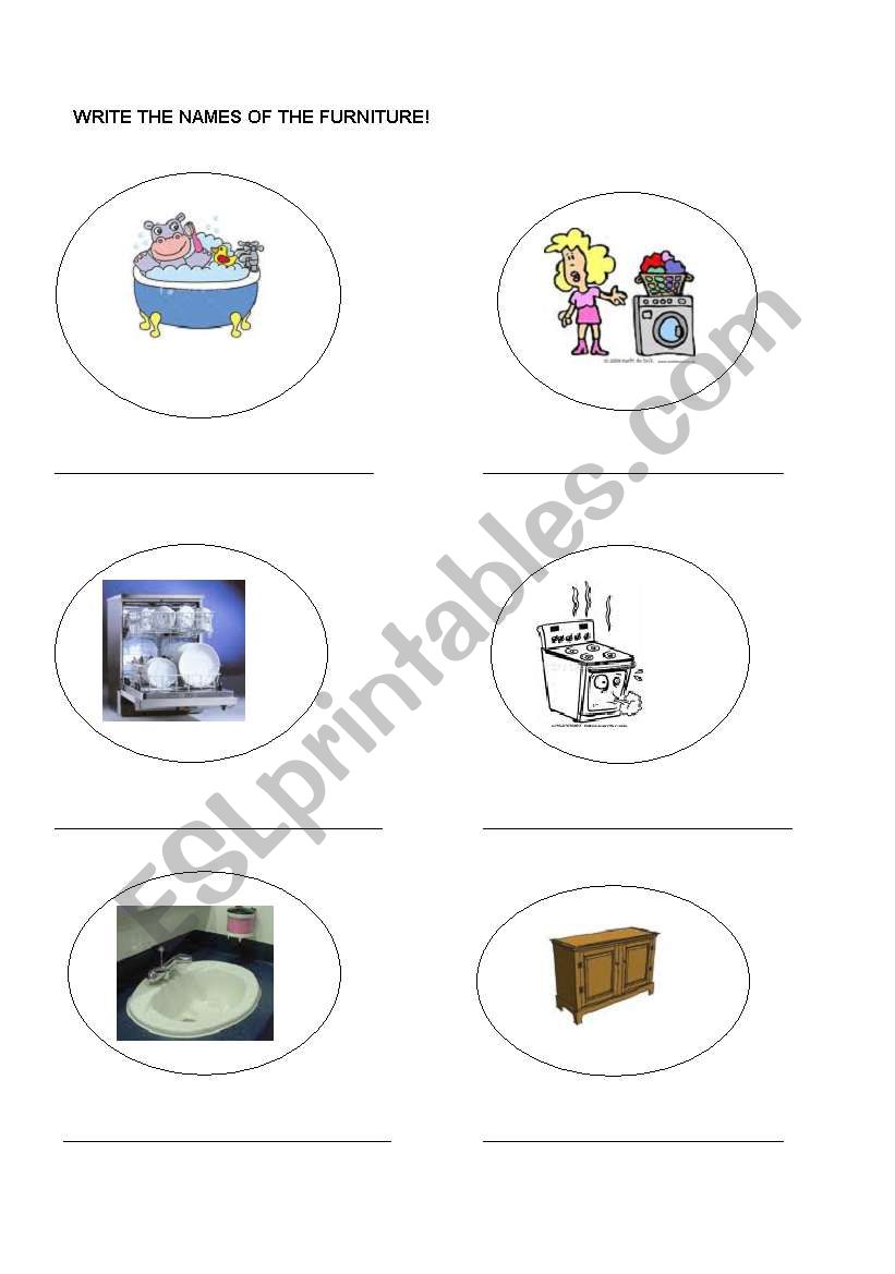 FURNITURE worksheet