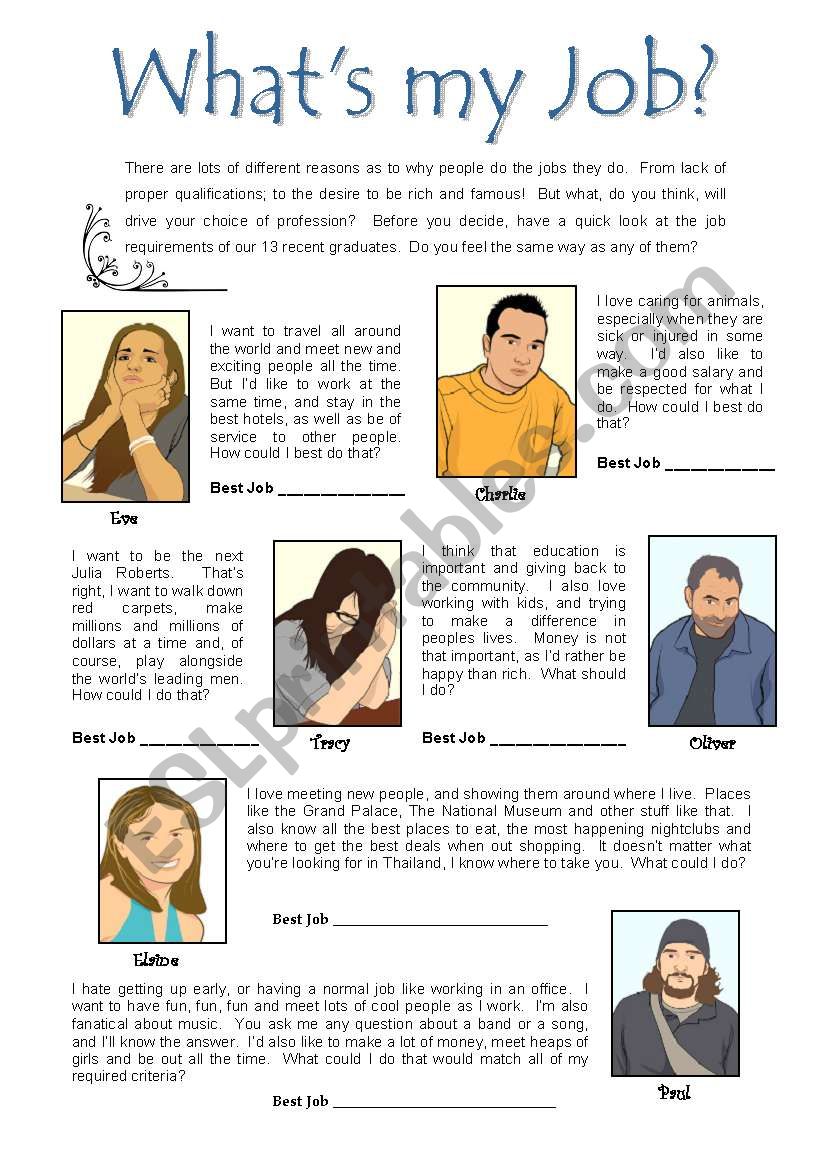 WhatÂ´s my job? worksheet