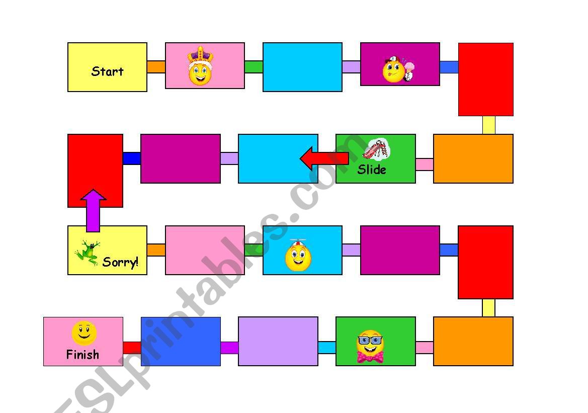 Syllable Game Board and cards worksheet