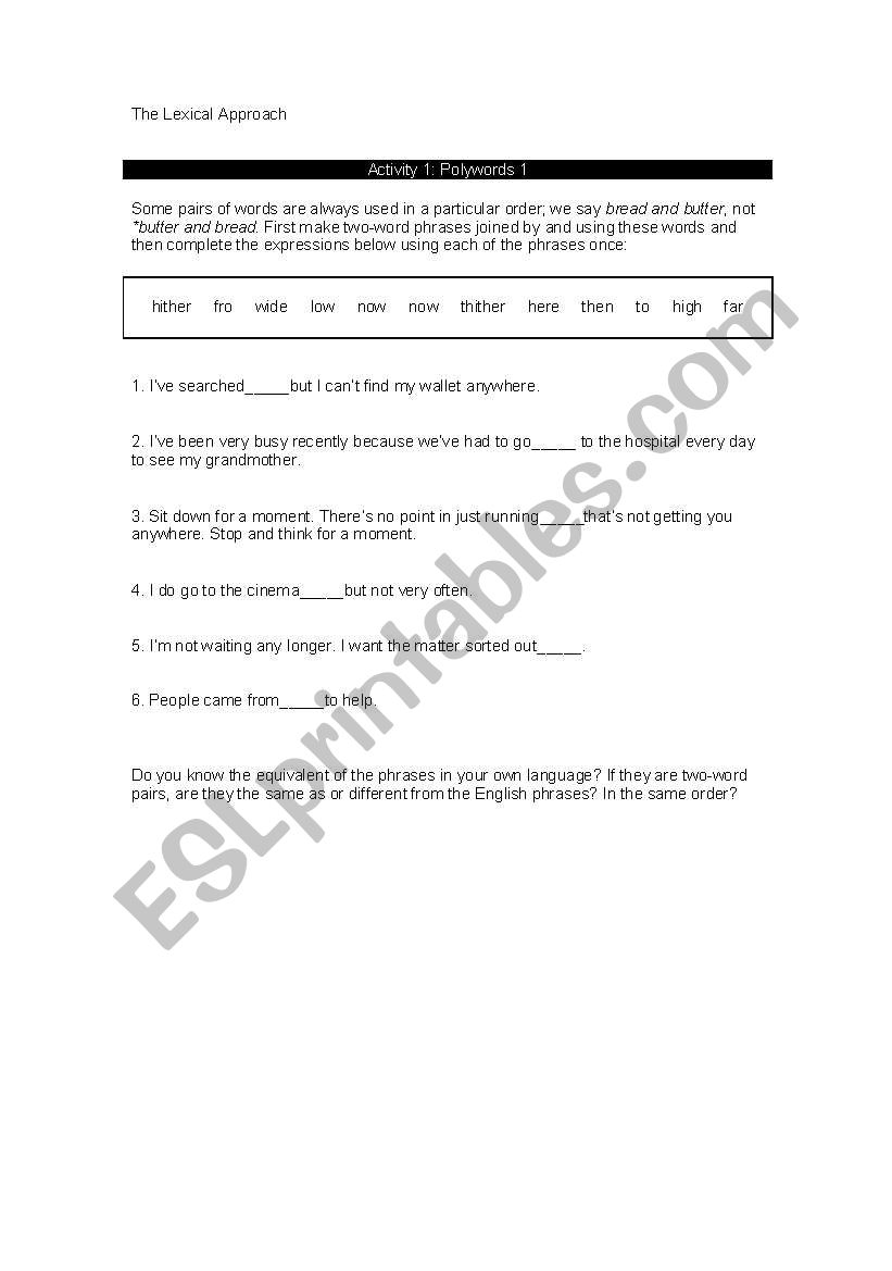 polywords worksheet