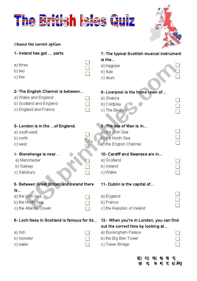 The British Isles worksheet