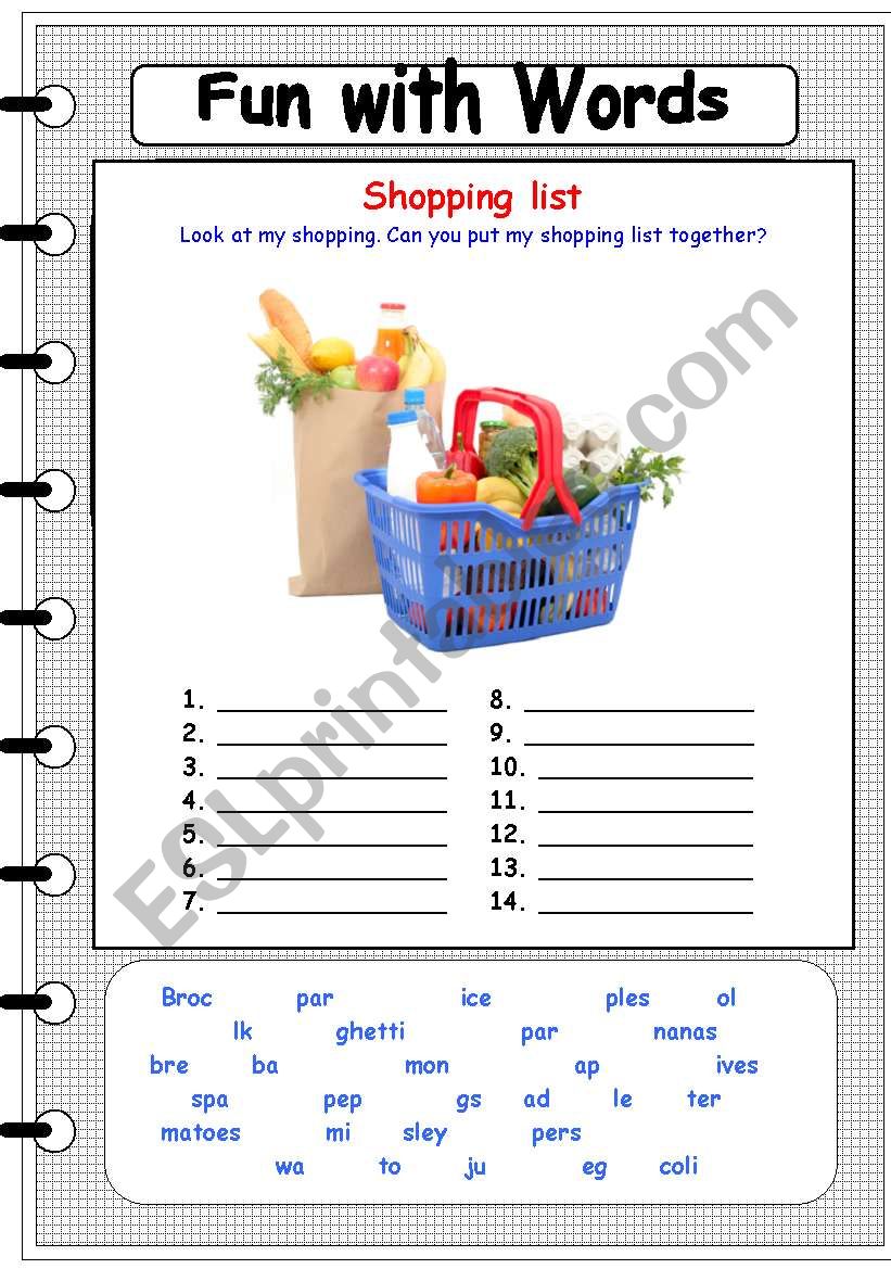 fun with words 5 worksheet