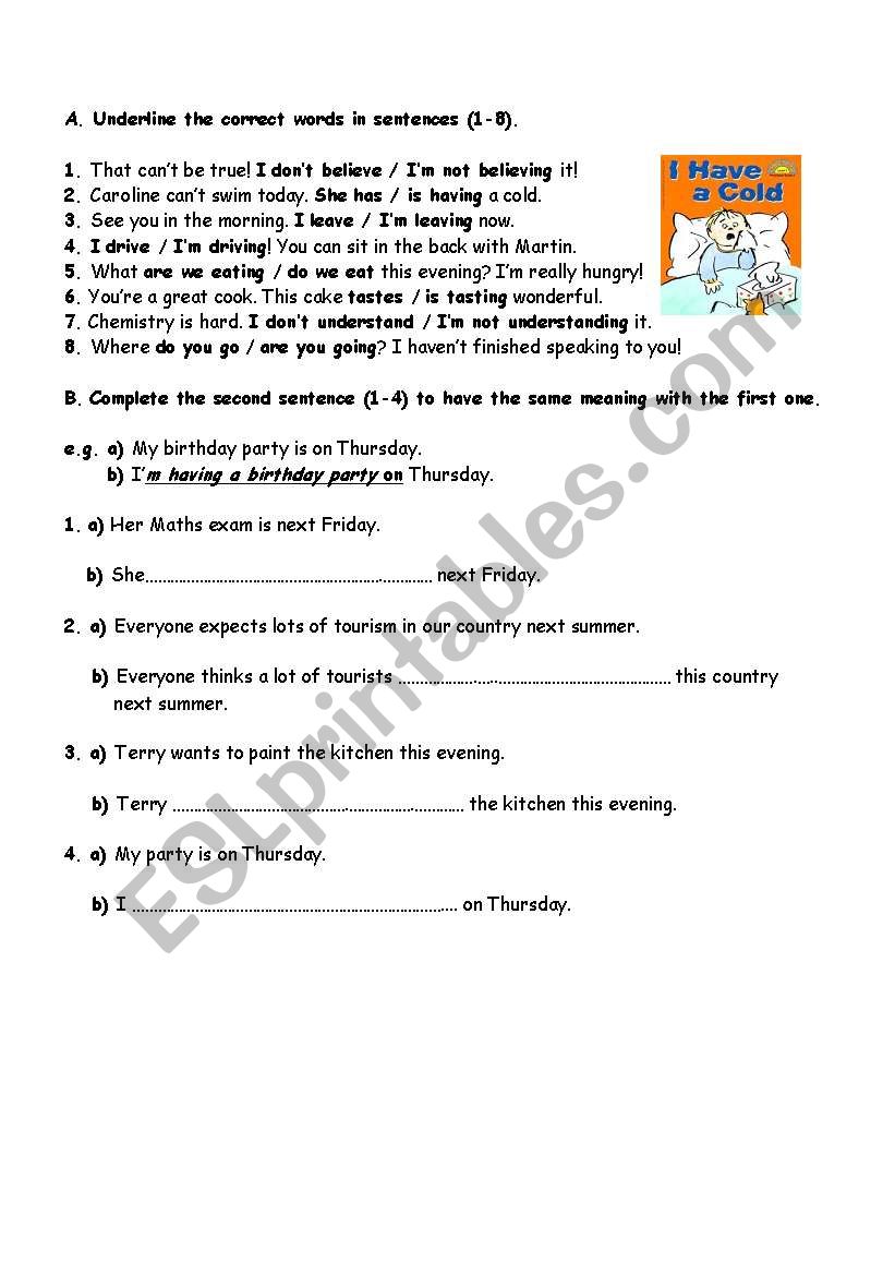 present tenses worksheet