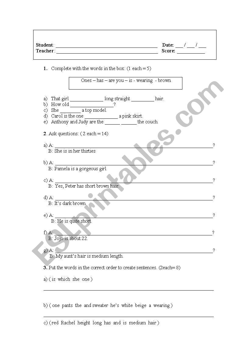 mixed activity worksheet