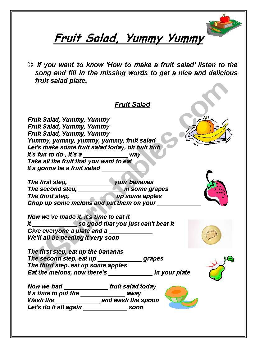 Fruit Salad Activity worksheet
