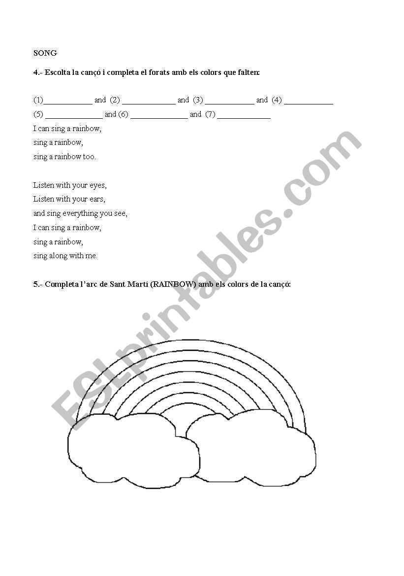 Rainbow song -filling in the gaps