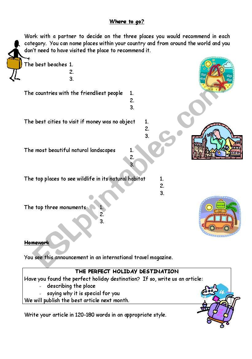 Where to go? worksheet