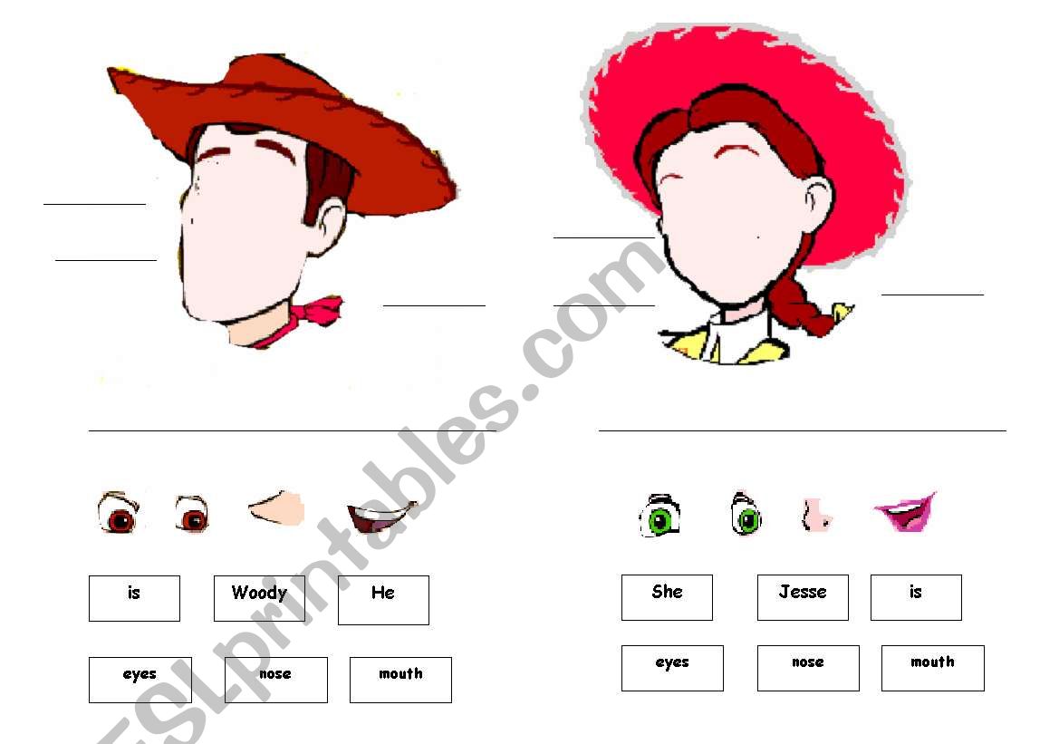 Toy story worksheet