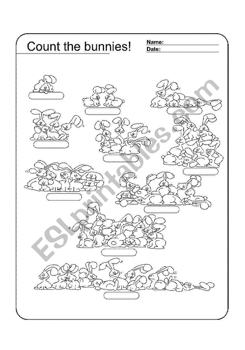 Count the bunnies worksheet