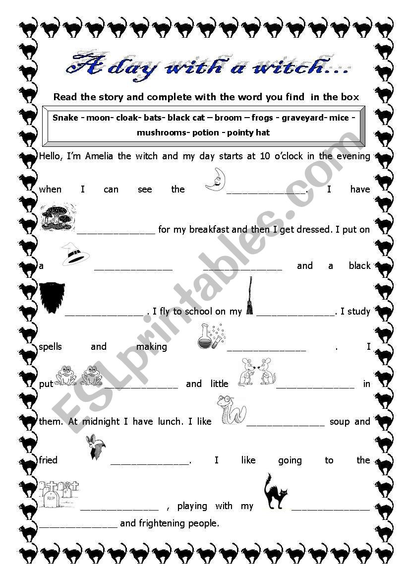 A day with a witch... worksheet