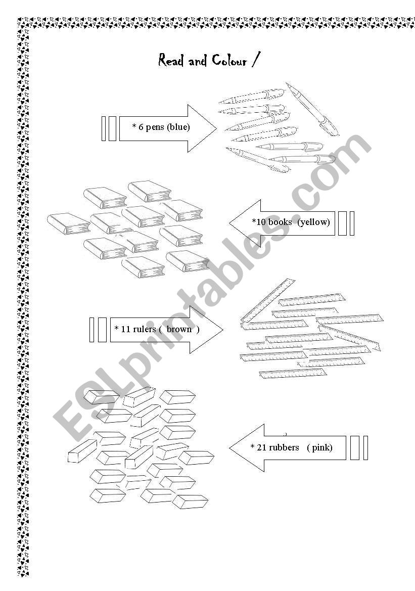 Read and Colour worksheet