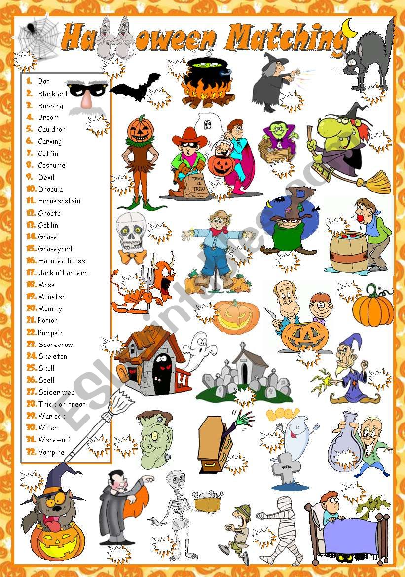 HALLOWEEN - Matching worksheet