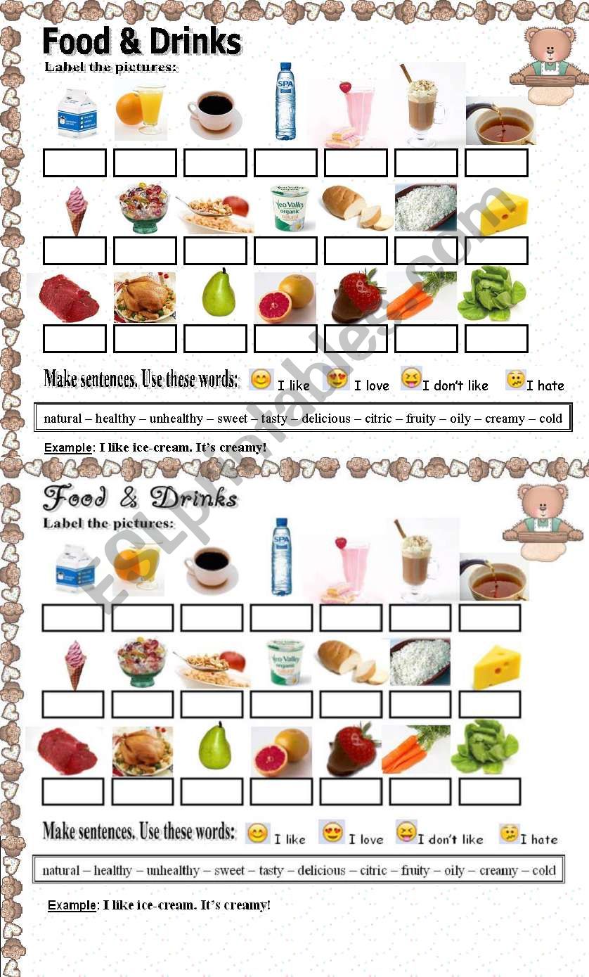 Food & Drinks worksheet