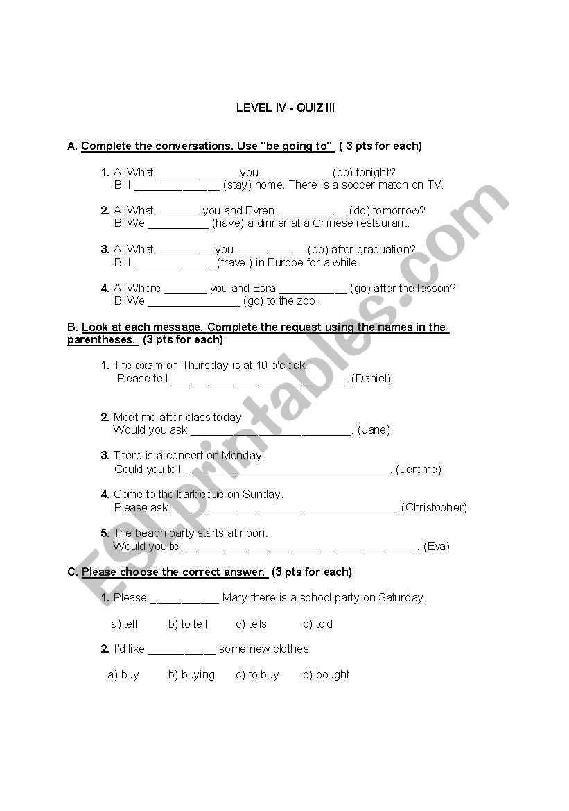 quiz  worksheet