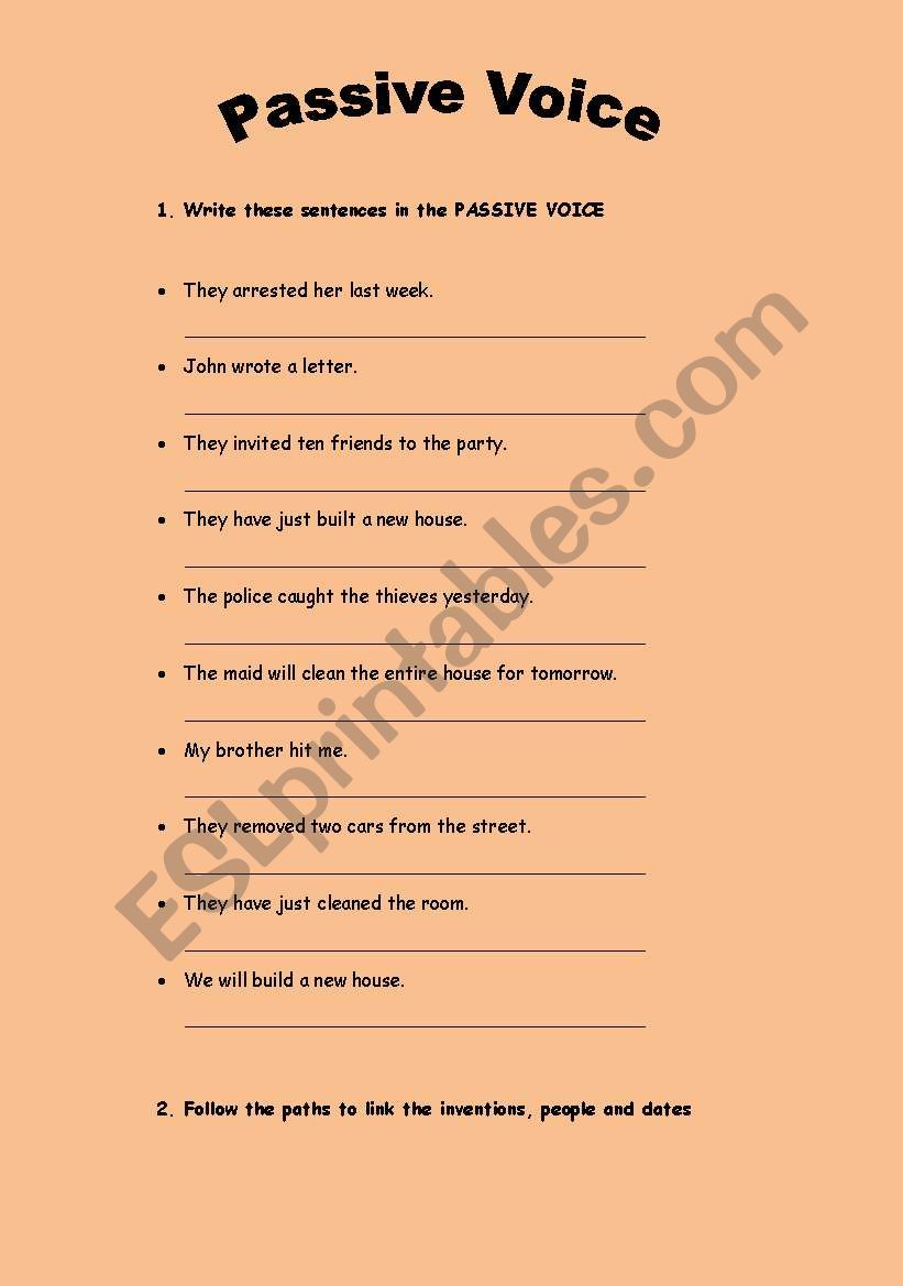 Passive voice worksheet