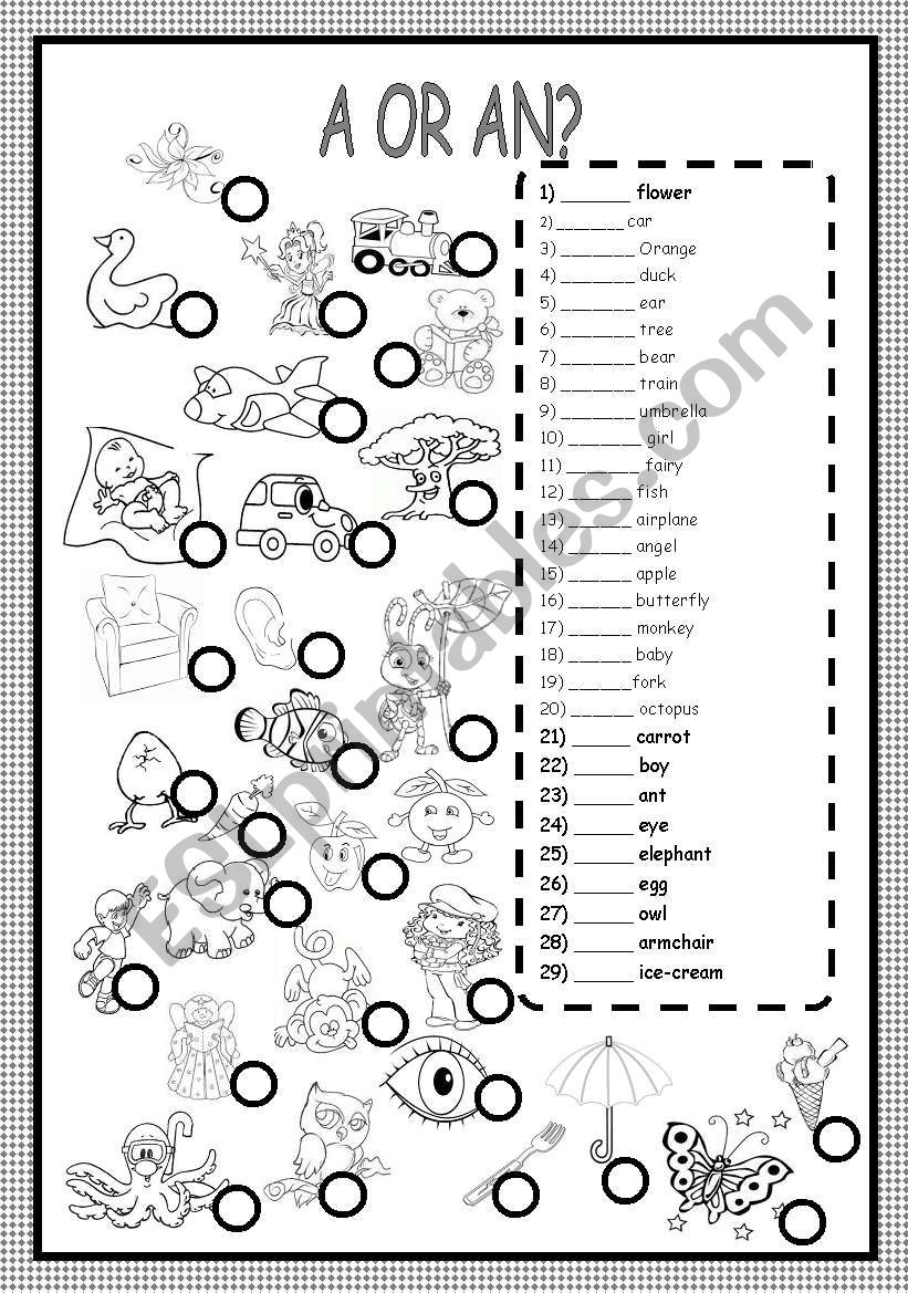 ARTICLES worksheet