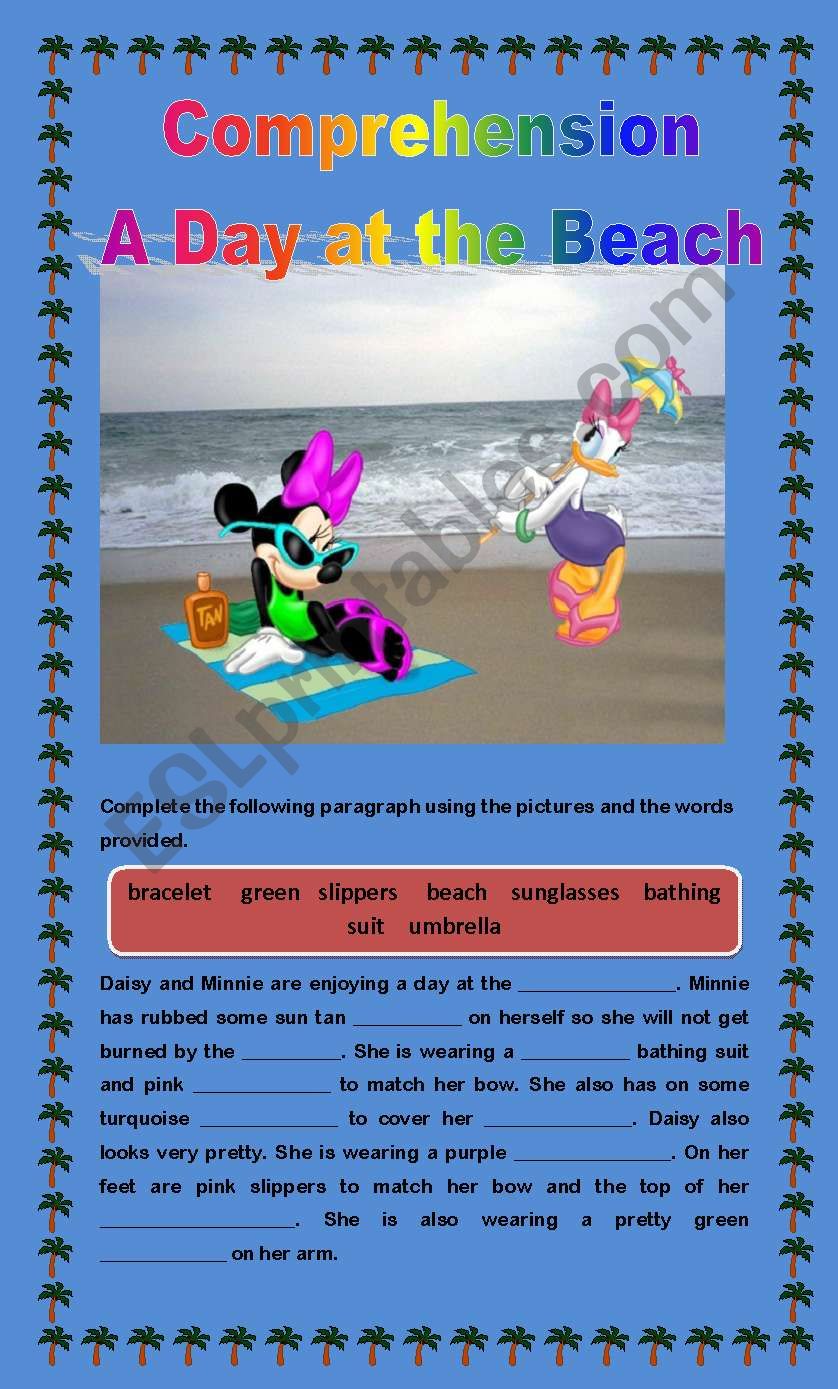 Comprehension - A Day at the Beach