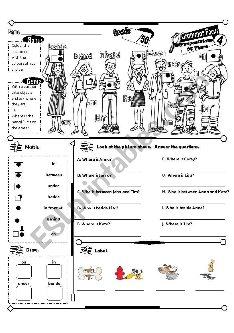 Grammar Focus Series_04 Prepositions Of Place (Fully Editable + Answer Key)