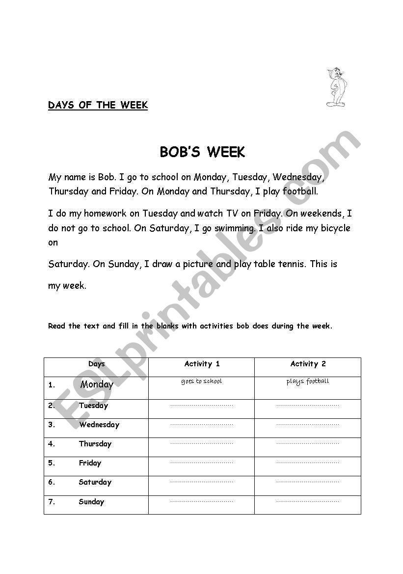 daily routines worksheet