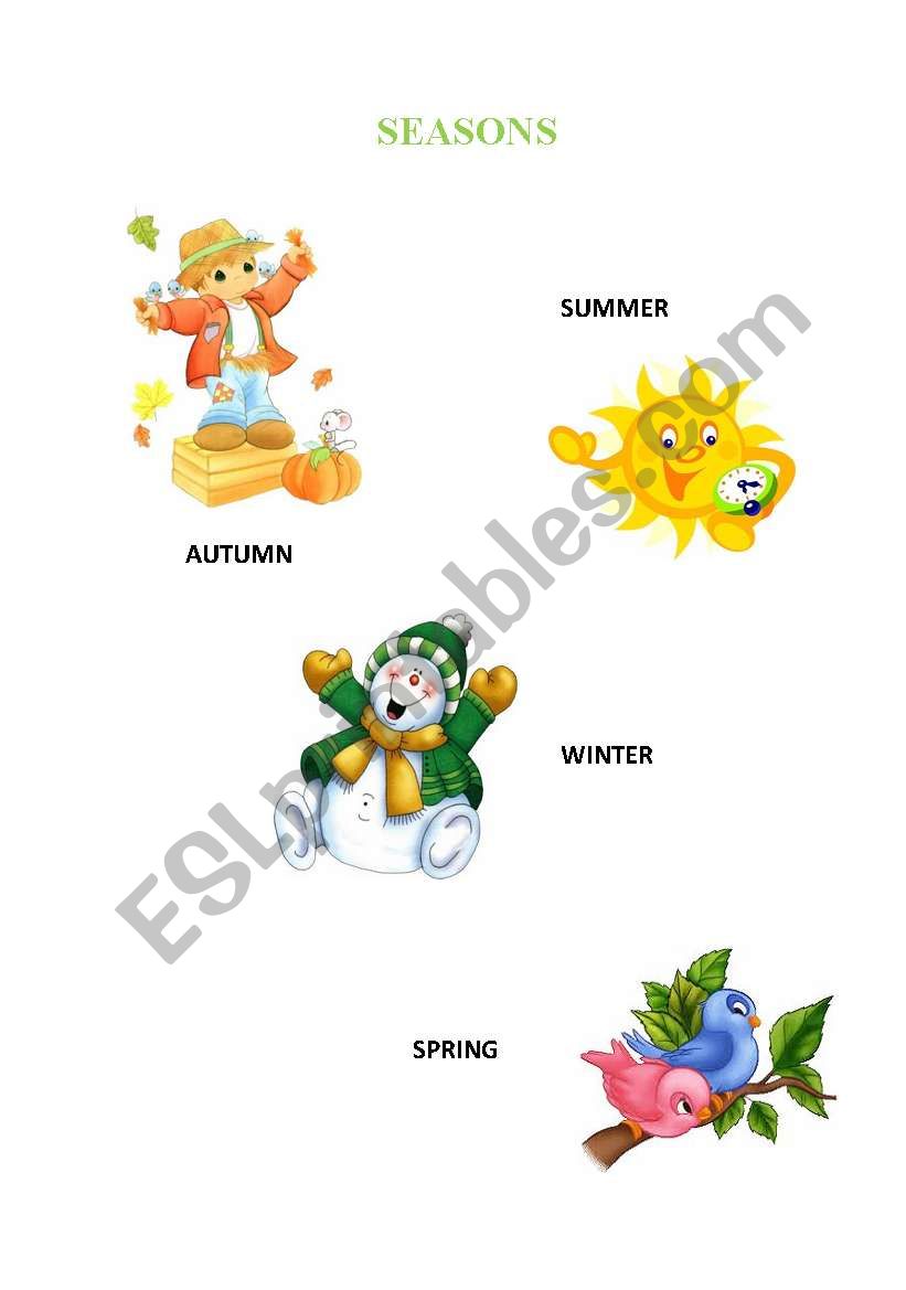 seasons worksheet