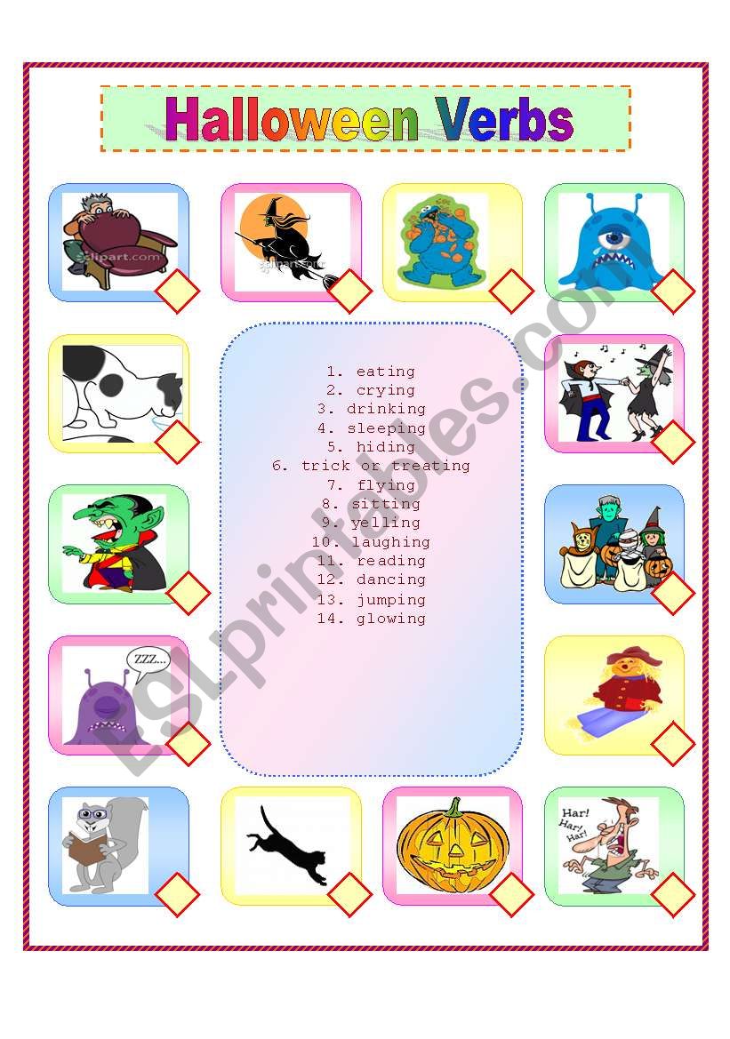 Halloween Verbs worksheet