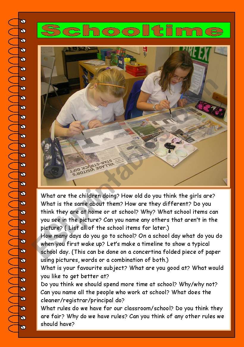 Picture talk  worksheet